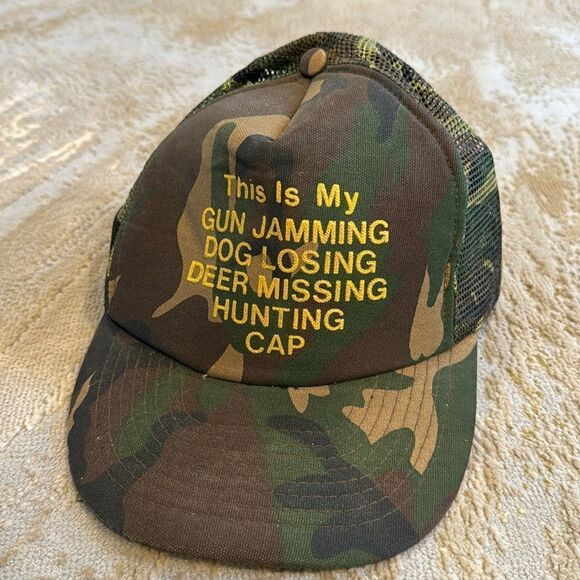 Vintage Deer Duck Goose Pheasant Hunting Hat Cap Mesh Snap Trucker Back Camo